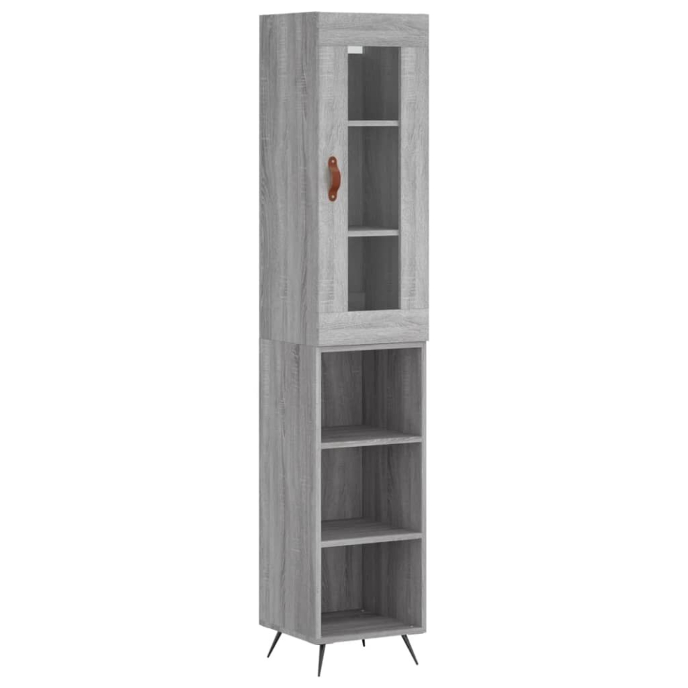 vidaXL Highboard Sideboard Cupboard Side Cabinet Grey Sonoma Engineered Wood