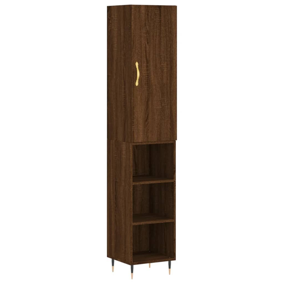 vidaXL Highboard Sideboard Cupboard Storage Cabinet Brown Oak Engineered Wood