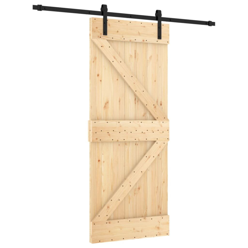 vidaXL Sliding Door Barn Door with Hardware Set Interior Door Solid Wood Pine