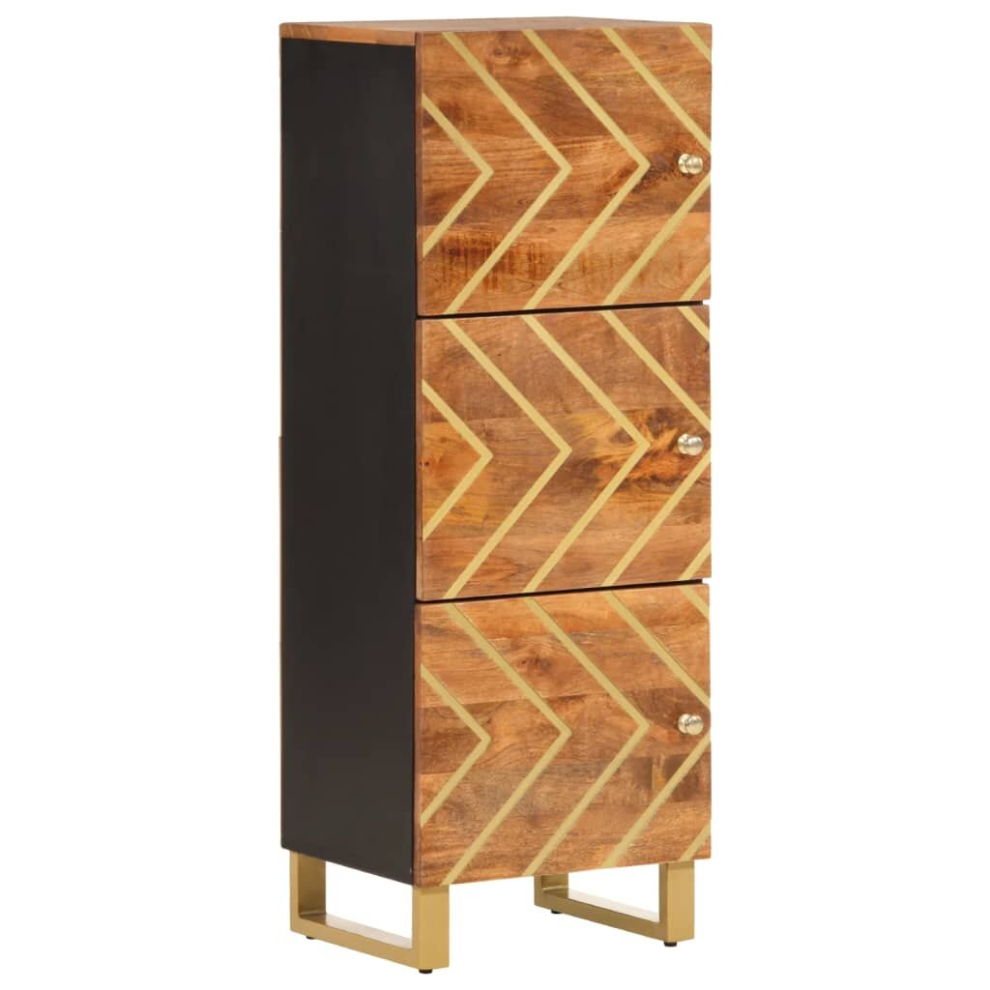 vidaXL Highboard Sideboard Cupboard Cabinet Brown and Black Solid Wood Mango