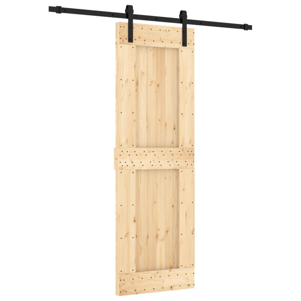 vidaXL Sliding Door Barn Door with Hardware Set Interior Door Solid Wood Pine