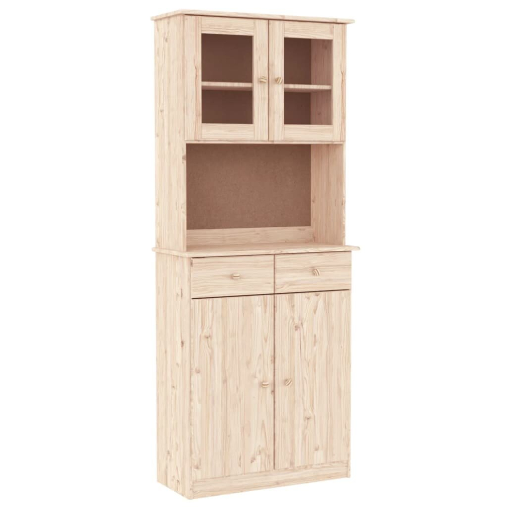 Vidaxl (Brown) Highboard Sideboard Side Cabinet Storage Cabinet Solid Wood Pine Alta Brown