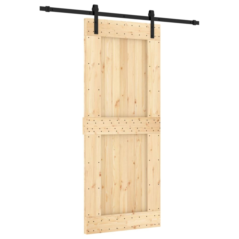 vidaXL Sliding Door Barn Door with Hardware Set Interior Door Solid Wood Pine