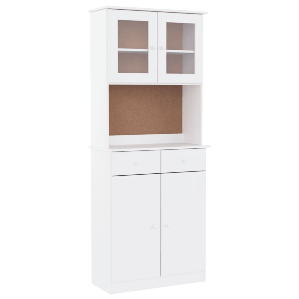 (white) vidaXL Highboard Sideboard Side Cabinet Storage Cabinet Solid Wood Pine ALTA