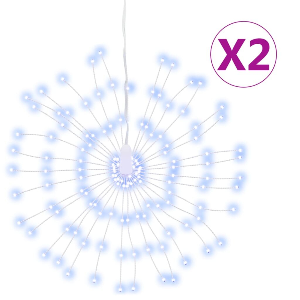 Vidaxl (Cold White, 2 Pcs) Christmas Starburst Lights Pre Lit Xmas Fairy Light 140 Leds 8 Pcs