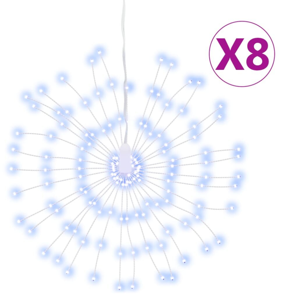 Vidaxl (Cold 8 Pcs) Christmas Starburst Lights Pre Lit Xmas Fairy Light 140 Leds 8 Pcs White