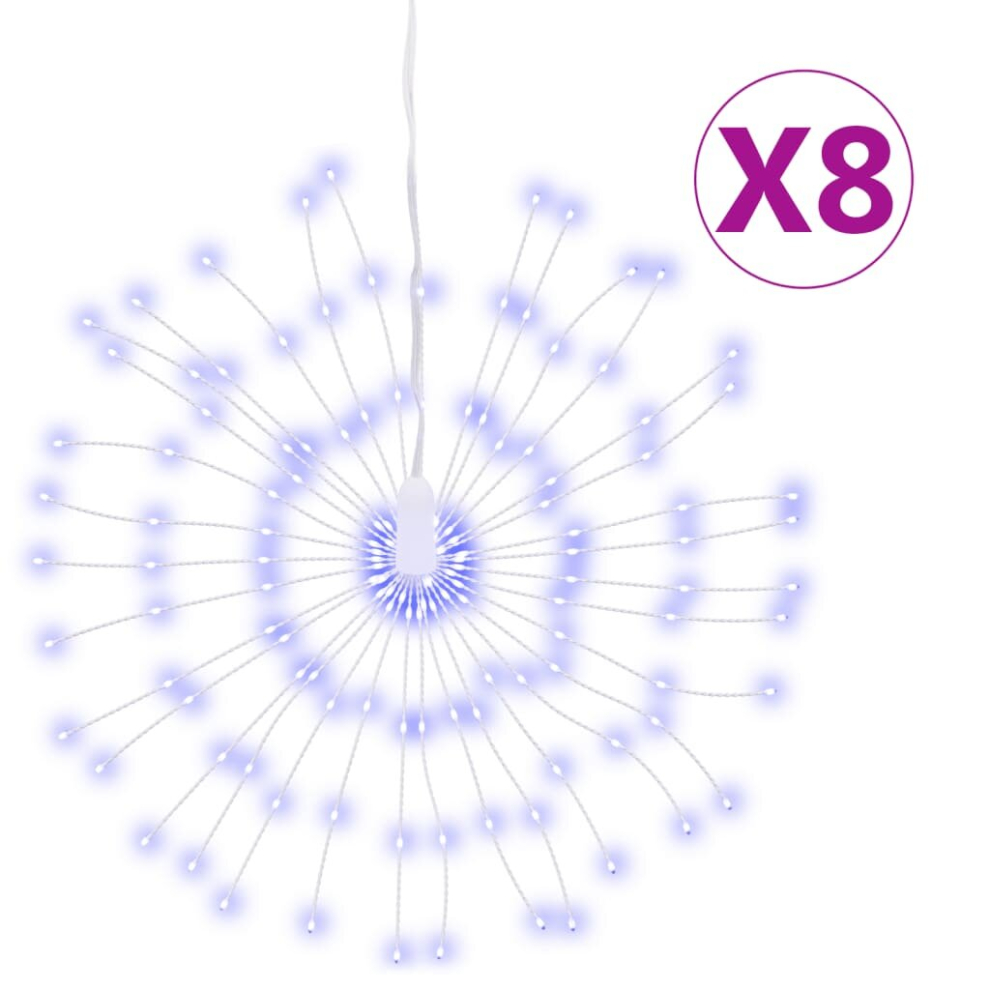 Vidaxl (Blue, 8 Pcs) Christmas Starburst Lights Pre Lit Xmas Fairy Light 140 Leds 8 Pcs