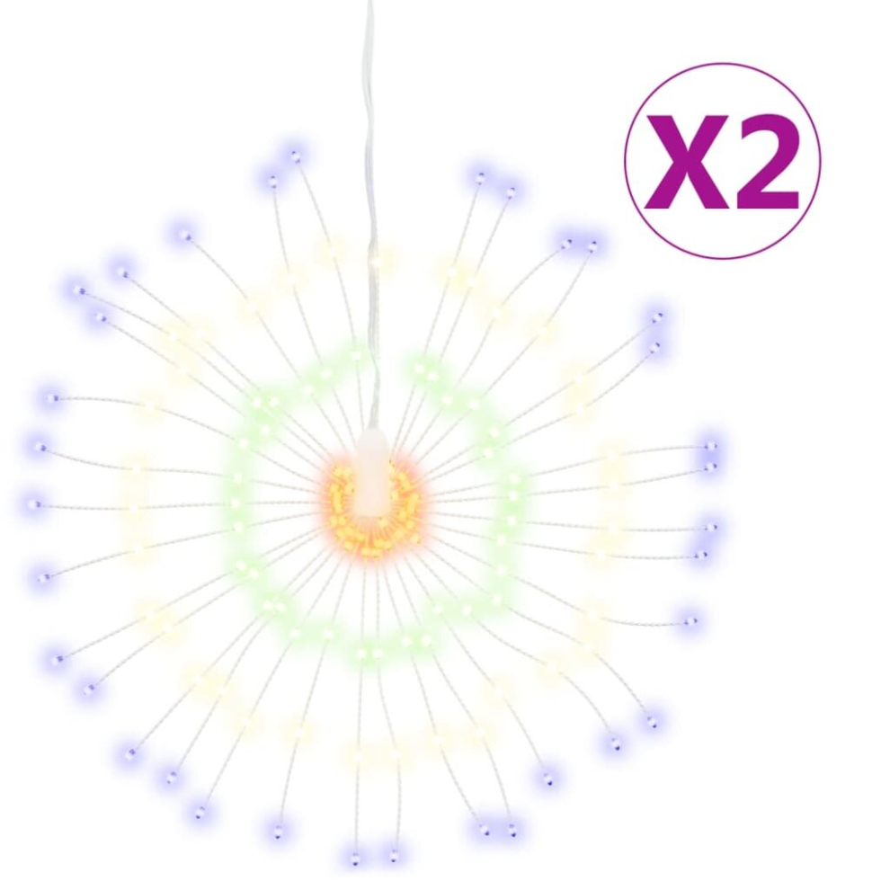 Vidaxl (Multicolour, 2 Pcs) Christmas Starburst Lights Pre Lit Xmas Fairy Light 140 Leds 8 Pcs