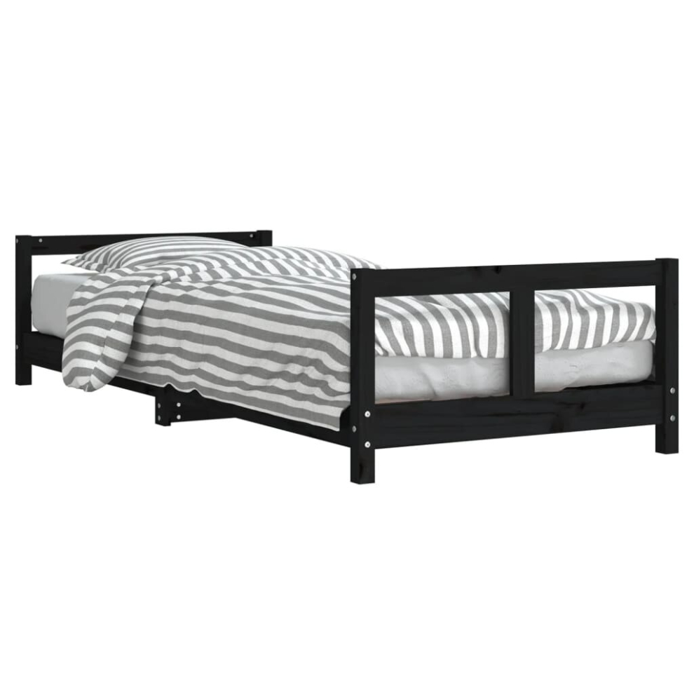 (black, 80 x 200 cm) vidaXL Kids Bed Frame Wooden Bed Base Bedstead for Children Solid Wood Pine