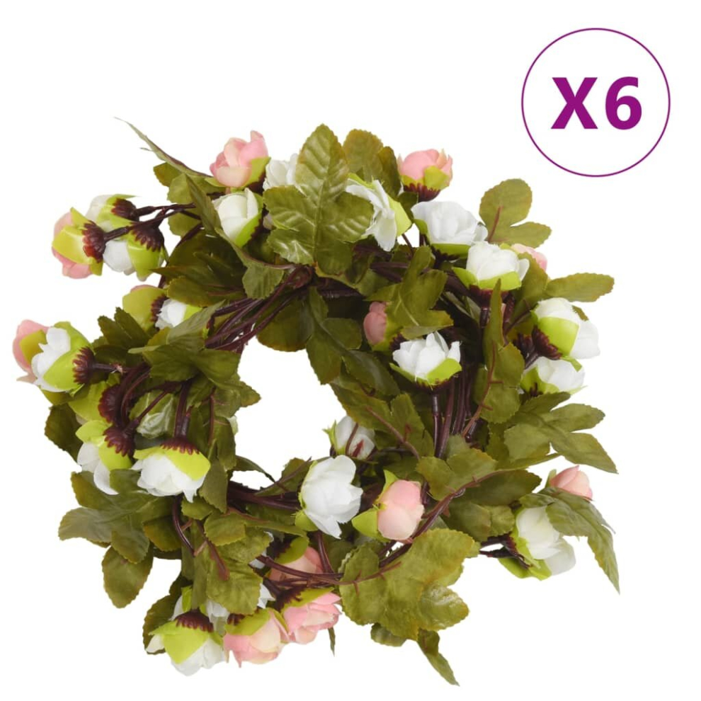 (champagne) vidaXL Artificial Flower Garlands Fake Flowers Artificial Plants 6 pcs Pink