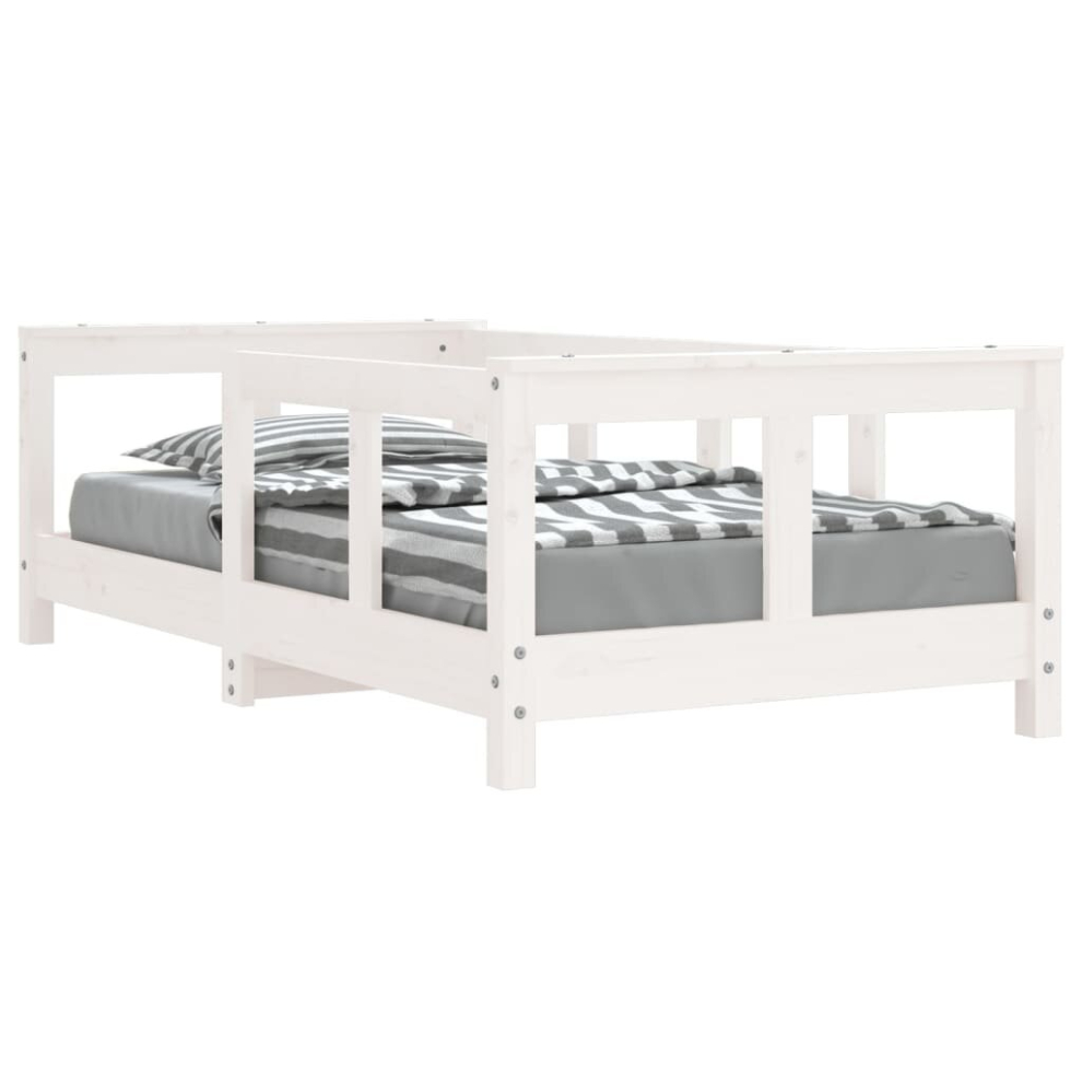 (white, 70 x 140 cm) vidaXL Kids Bed Frame Wooden Bed Base Bedstead for Children Solid Wood Pine