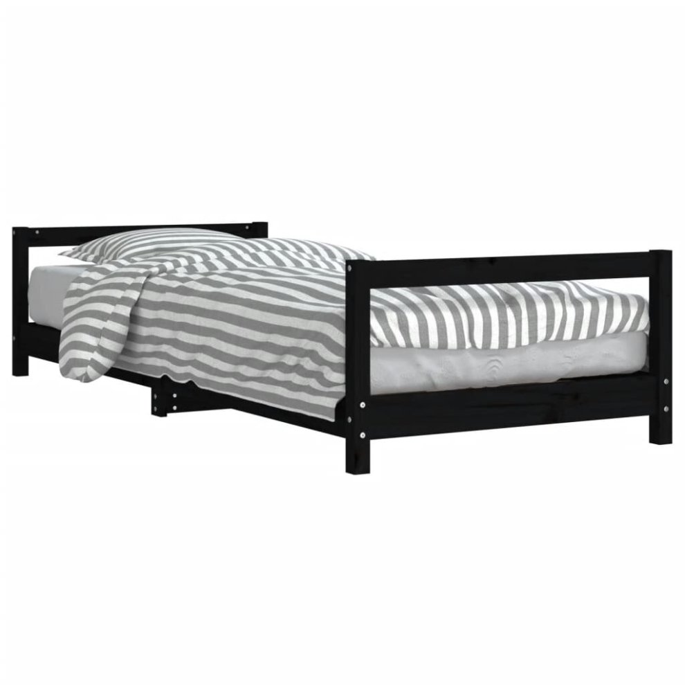 (black, 90 x 190 cm) vidaXL Kids Bed Frame Wooden Bed Base Bedstead for Children Solid Wood Pine