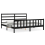 VidaXL (black, 200 x 200 cm) vidaXL Bed Frame Bed Base Platform Bed with Headboard White Double Solid Wood 1