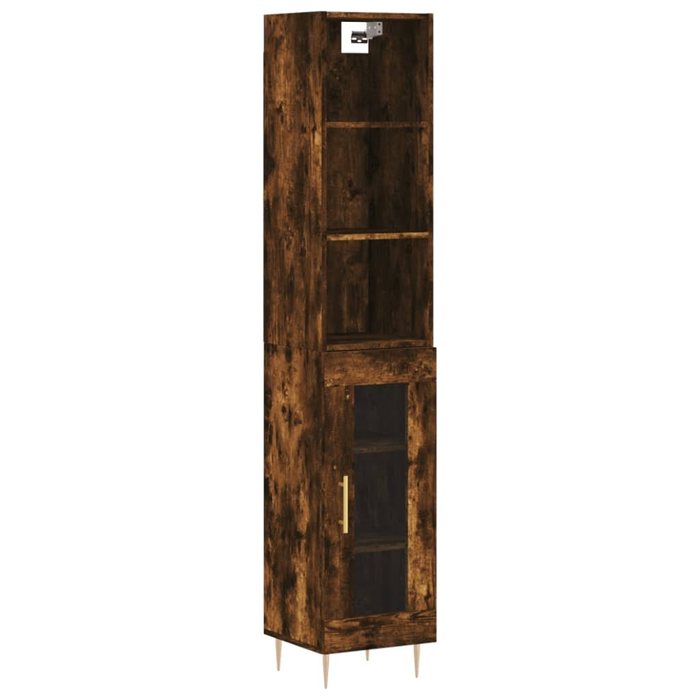 (smoked oak, 1 glass door) vidaXL Highboard Sideboard Cupboard Side Cabinet Sonoma Oak Engineered Wood