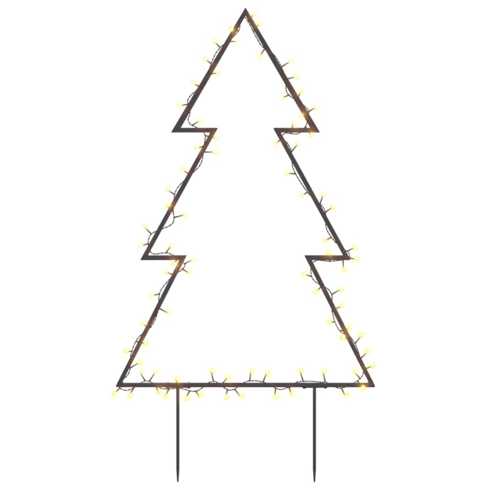 vidaXL Christmas Light Decoration Xmas Stake Light with Spikes Tree 80 LEDs