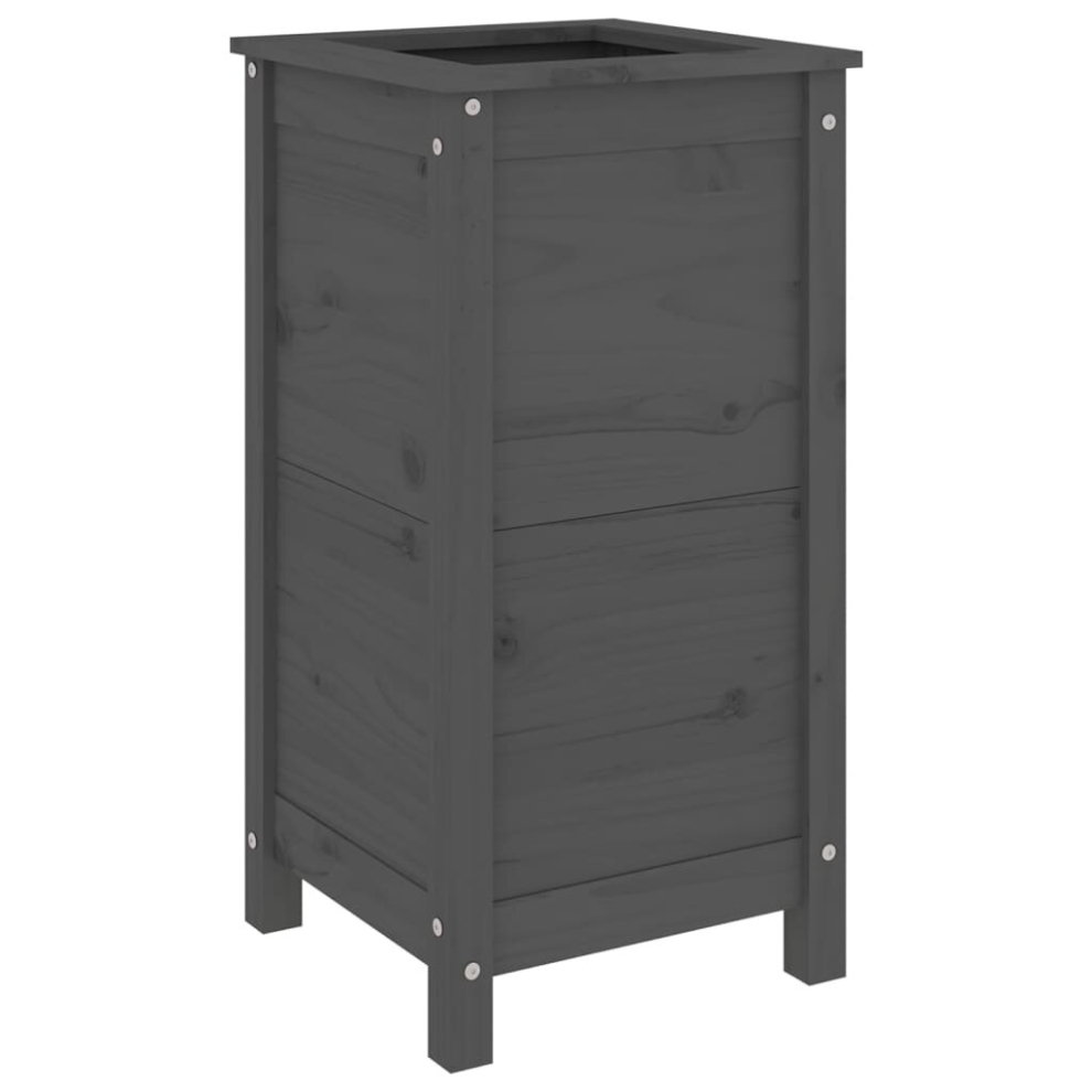 Vidaxl (Grey Pine, 40 X 40 X 78 Cm) Garden Raised Bed Outdoor Wooden Planter Pot Flower Bed Solid Wood Pine
