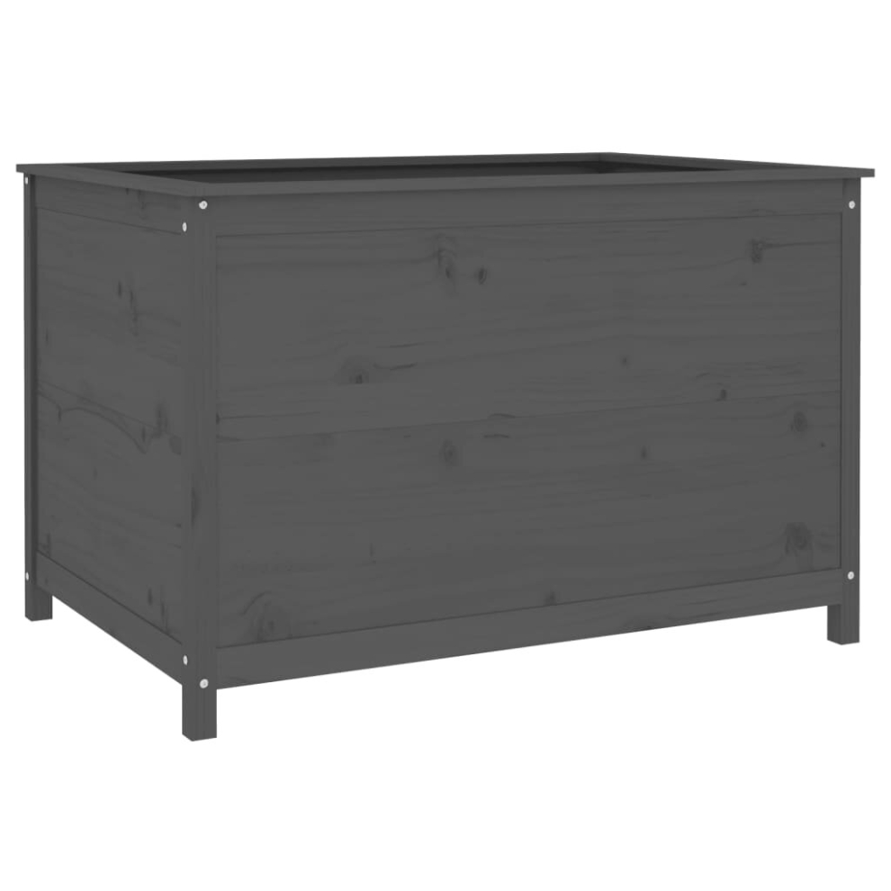 Vidaxl (Grey Pine, 119.5 X 82.5 X 78 Cm) Garden Raised Bed Outdoor Wooden Planter Pot Flower Bed Solid Wood Pine