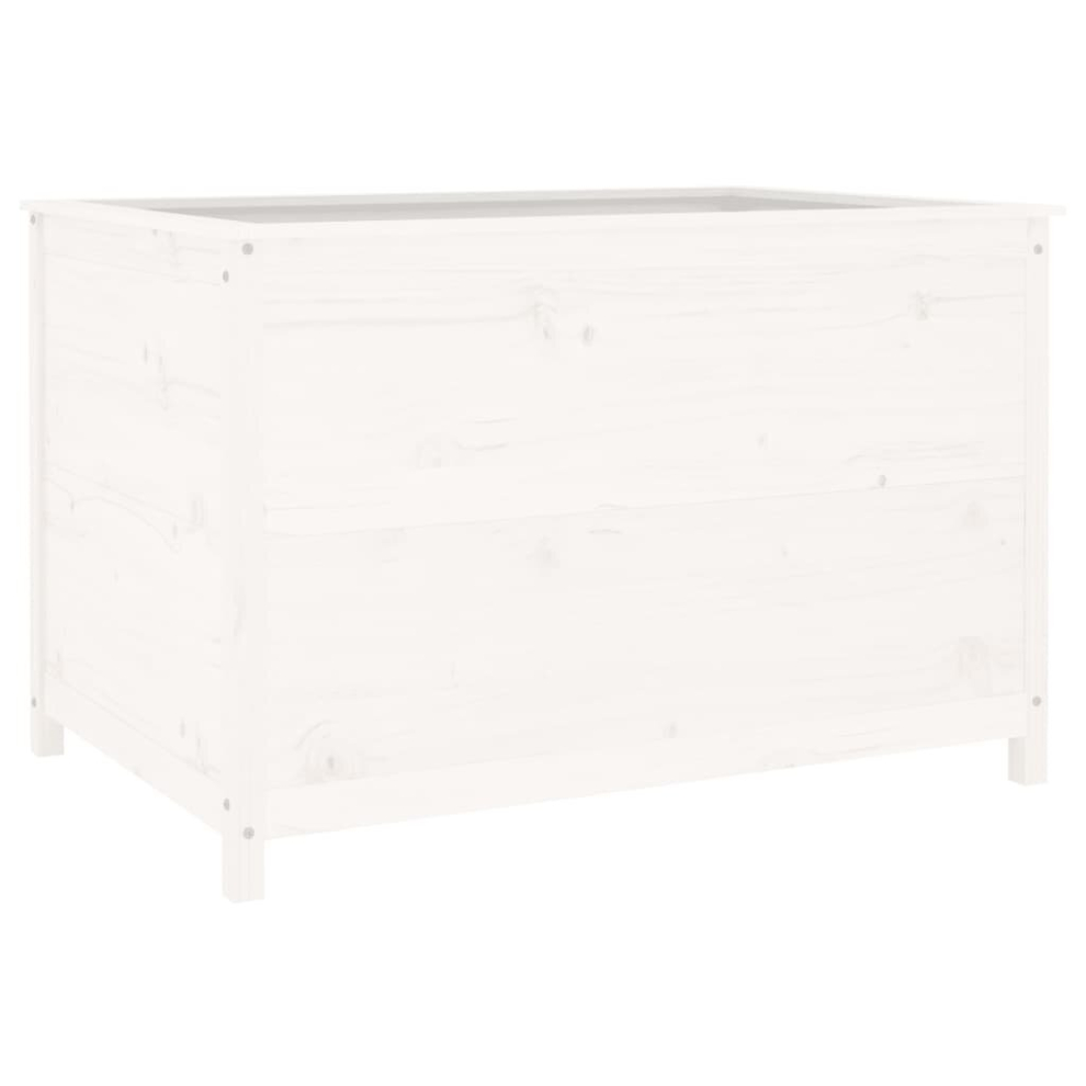 Vidaxl (White Pine, 119.5 X 82.5 X 78 Cm) Garden Raised Bed Outdoor Wooden Planter Pot Flower Bed Solid Wood Pine