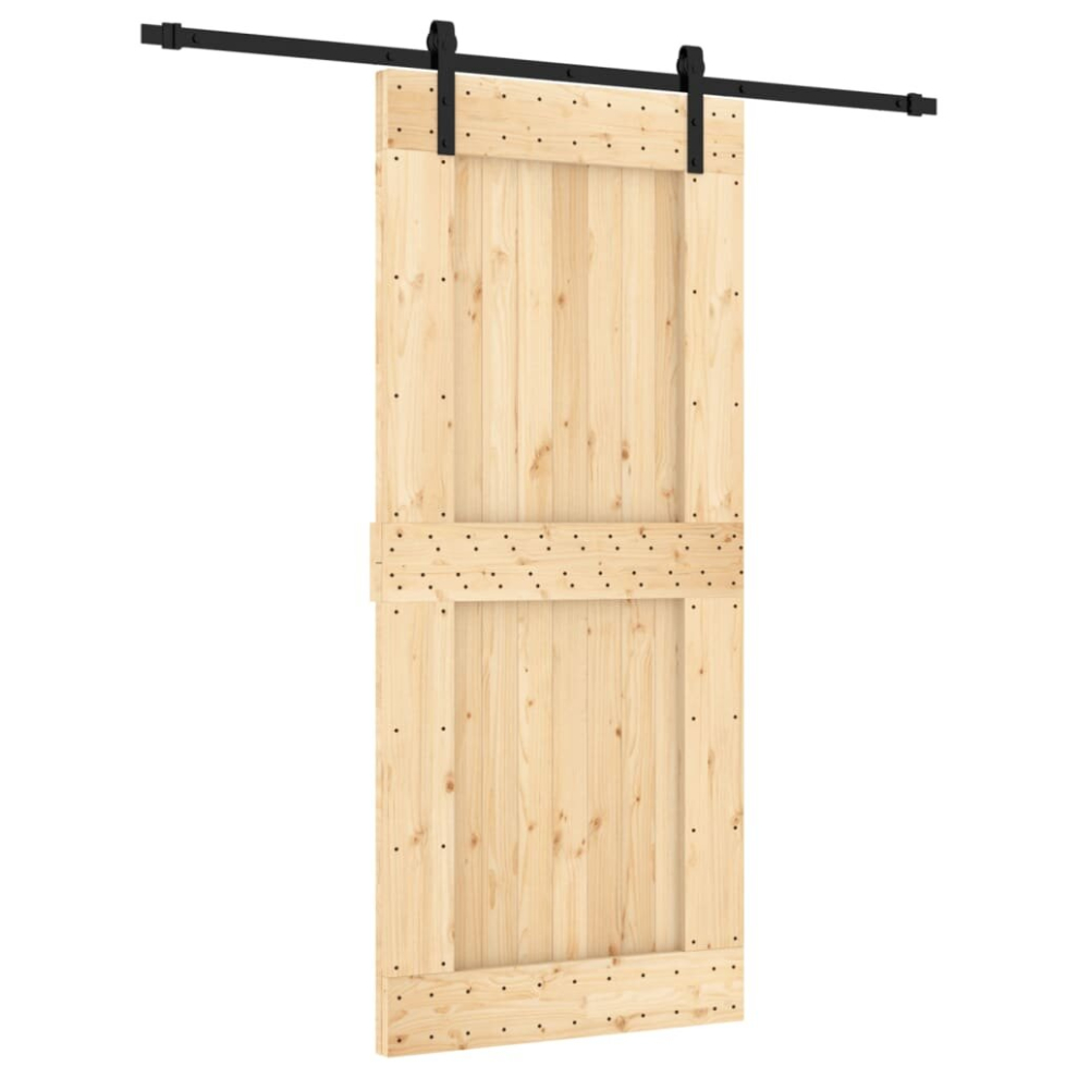 vidaXL Sliding Door Barn Door with Hardware Set Interior Door Solid Wood Pine