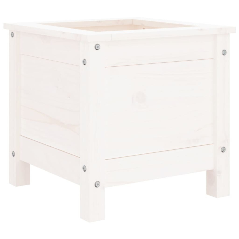 Vidaxl (White Pine, 40 X 40 X 39 Cm) Garden Raised Bed Outdoor Wooden Planter Pot Flower Bed Solid Wood Pine