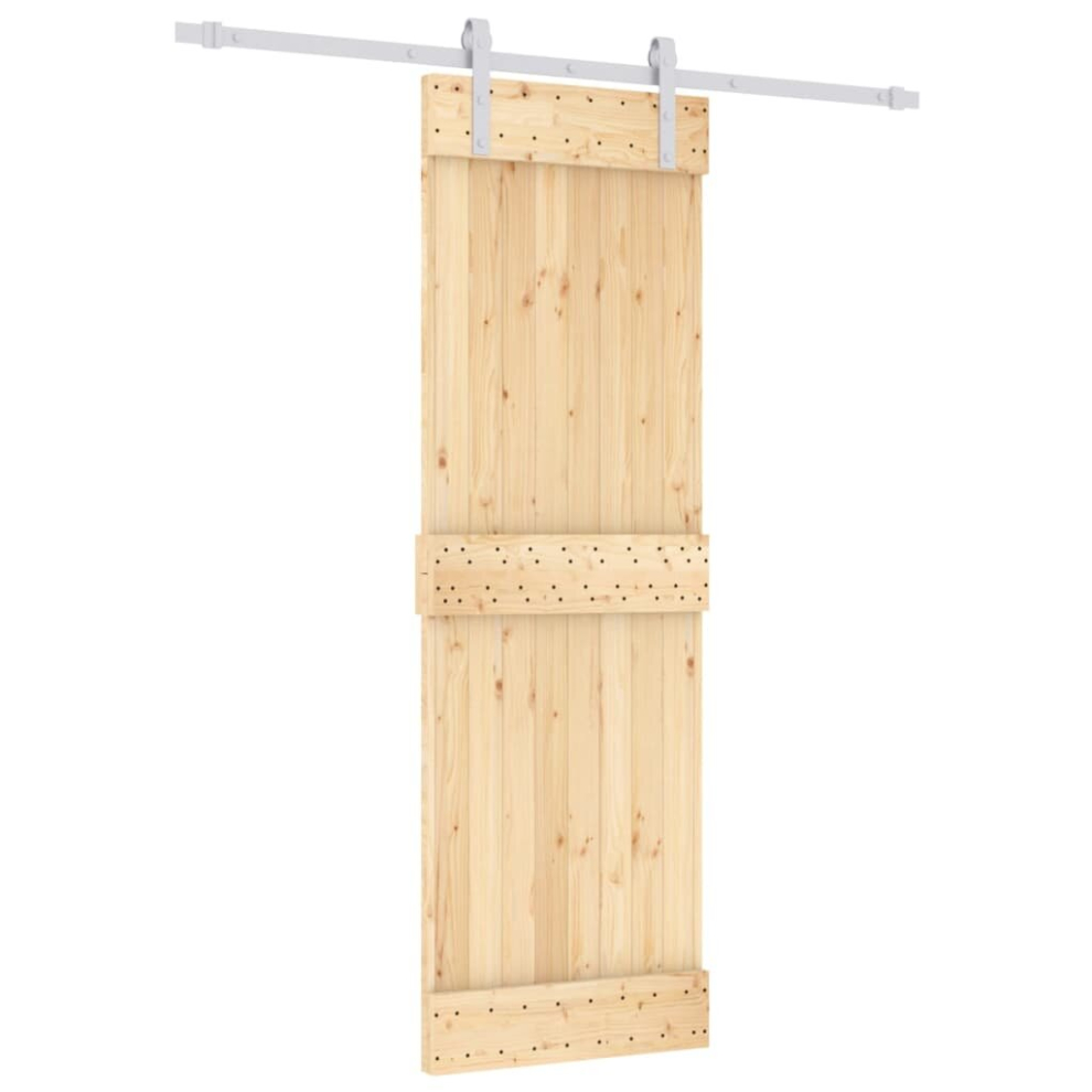 vidaXL Sliding Door Barn Door with Hardware Set Interior Door Solid Wood Pine