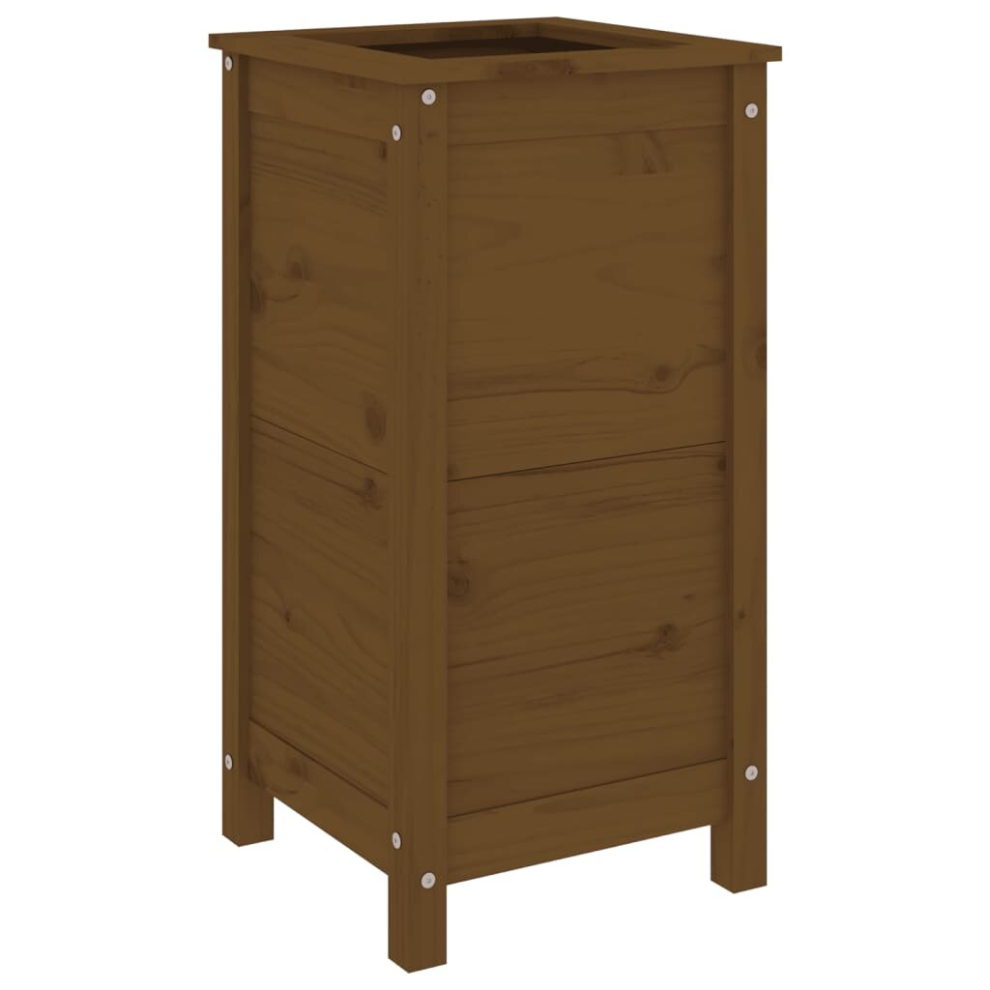 Vidaxl (Honey Brown Pine, 40 X 40 X 78 Cm) Garden Raised Bed Outdoor Wooden Planter Pot Flower Bed Solid Wood Pine