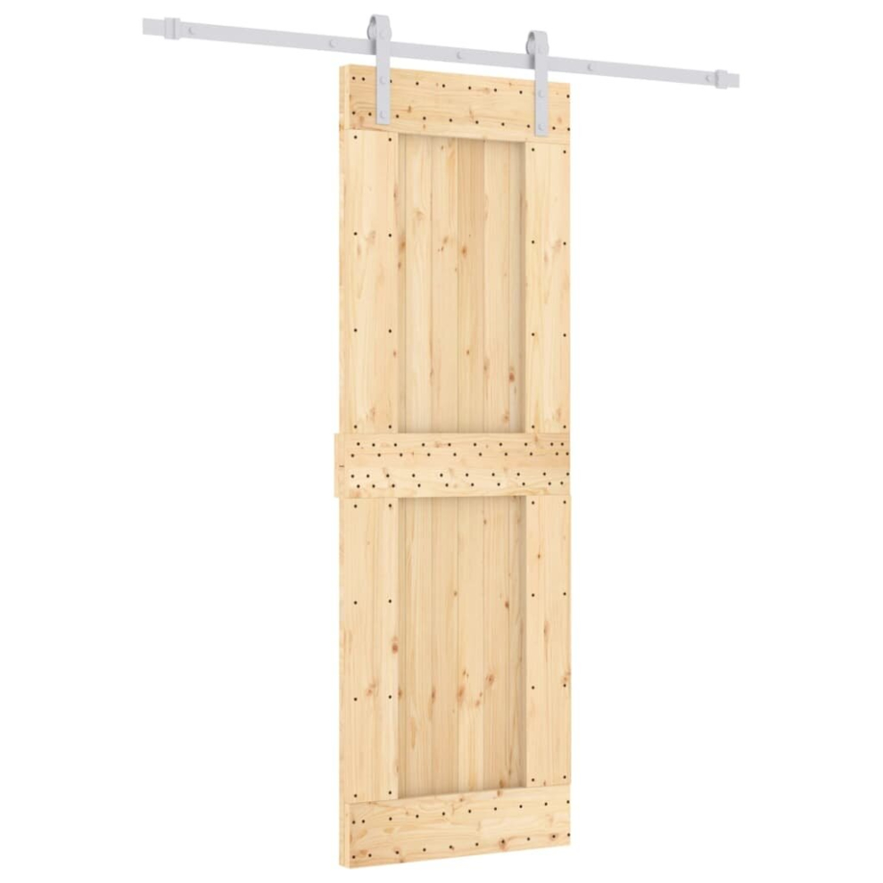 vidaXL Sliding Door Barn Door with Hardware Set Interior Door Solid Wood Pine