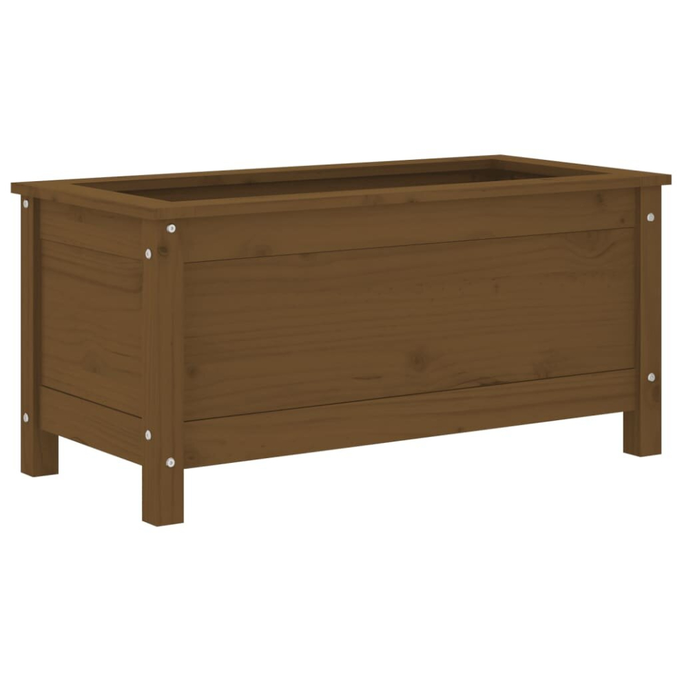 Vidaxl (Honey Brown Pine, 82.5 X 40 X 39 Cm) Garden Raised Bed Outdoor Wooden Planter Pot Flower Bed Solid Wood Pine