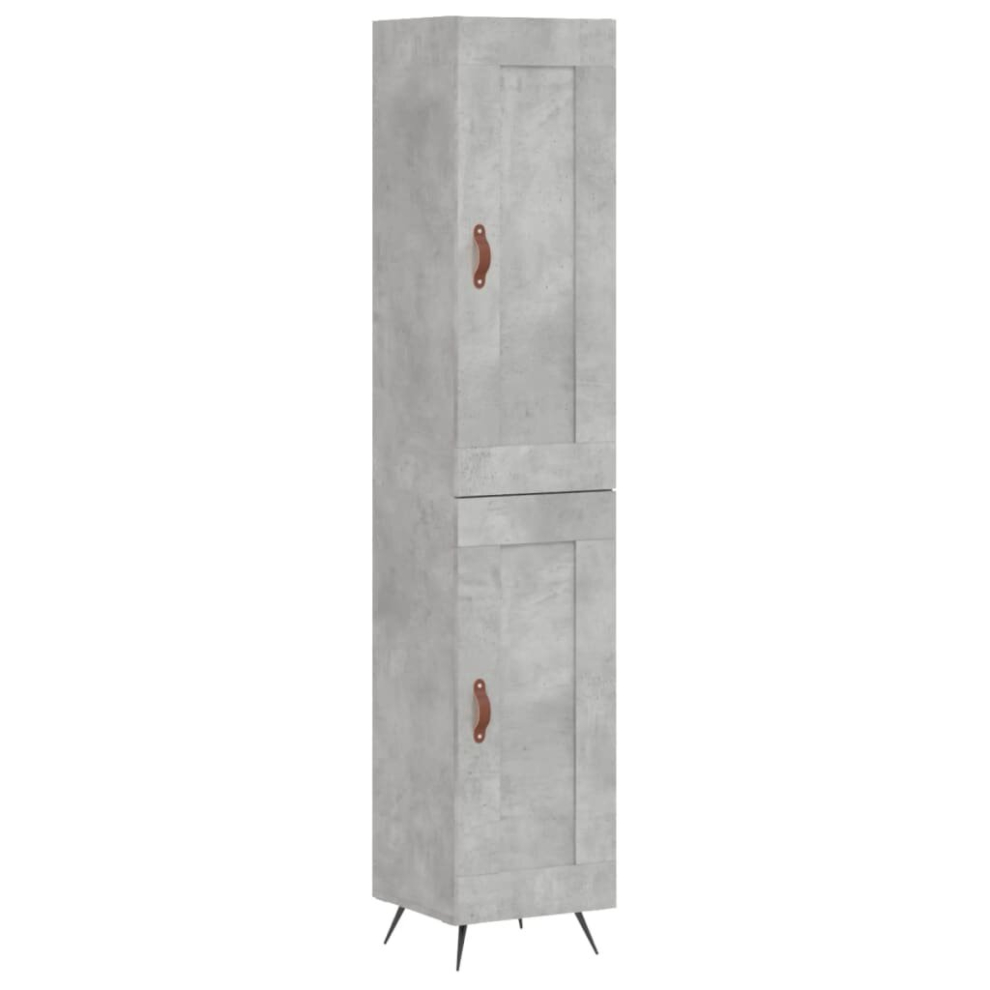 Vidaxl (Concrete Grey, 1 Wood Door) Highboard Sideboard Tall Storage Cabinet Side Cabinet Engineered Wood