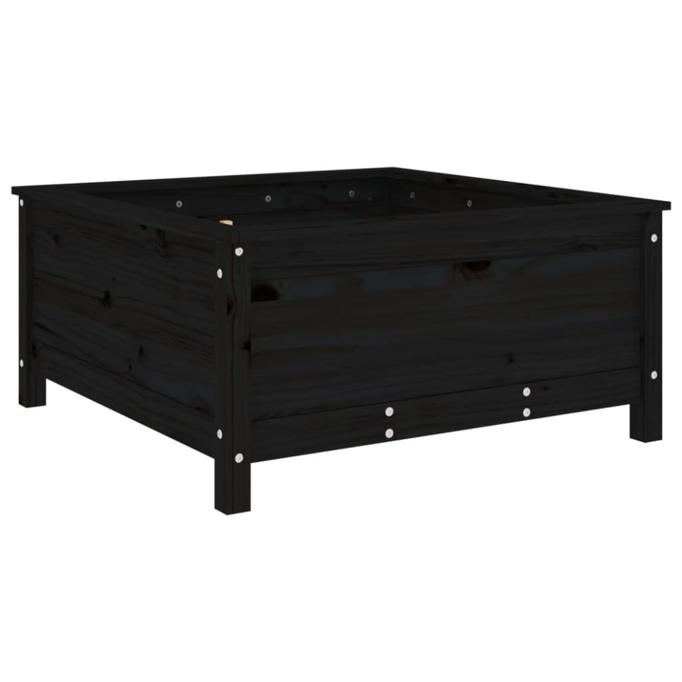 Vidaxl (Black Pine, 82.5 X 82.5 X 39 Cm) Garden Raised Bed Outdoor Wooden Planter Pot Flower Bed Solid Wood Pine