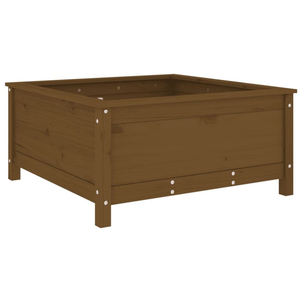 (honey brown pine, 82.5 x 82.5 x 39 cm) vidaXL Garden Raised Bed Wooden Planter Pot Flower Bed Grey Solid Wood Pine