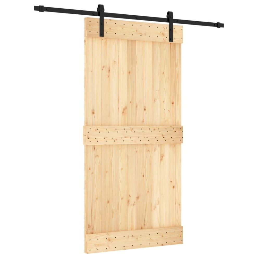 vidaXL Sliding Door Barn Door with Hardware Set Interior Door Solid Wood Pine