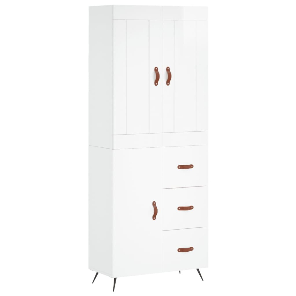 (high gloss white, 1 door 3 drawers) vidaXL Highboard Sideboard Tall Storage Cabinet Side Cabinet Engineered Wood