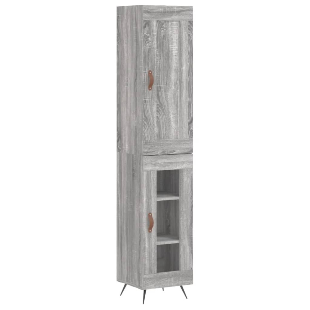 (grey sonoma, 1 glass door) vidaXL Highboard Sideboard Tall Storage Cabinet Side Cabinet Engineered Wood