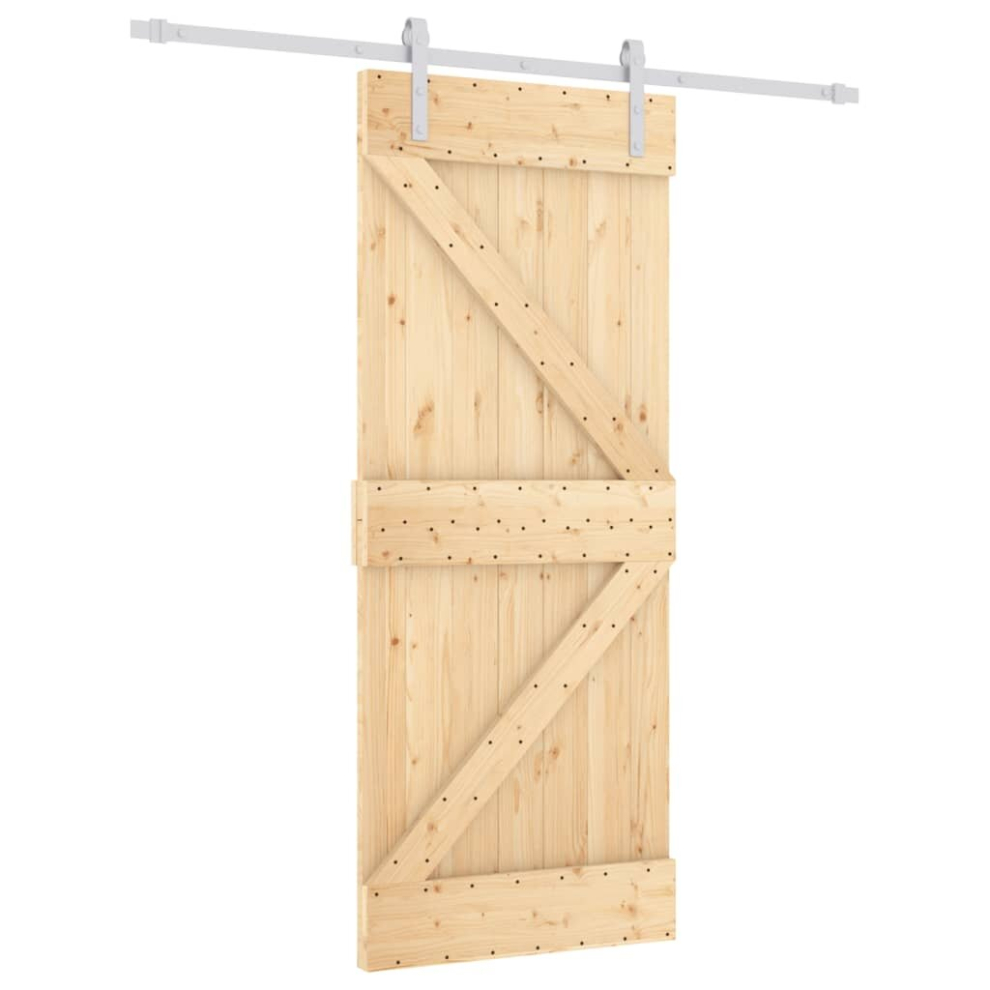 vidaXL Sliding Door with Hardware Set Interior Door Barn Door Solid Wood Pine