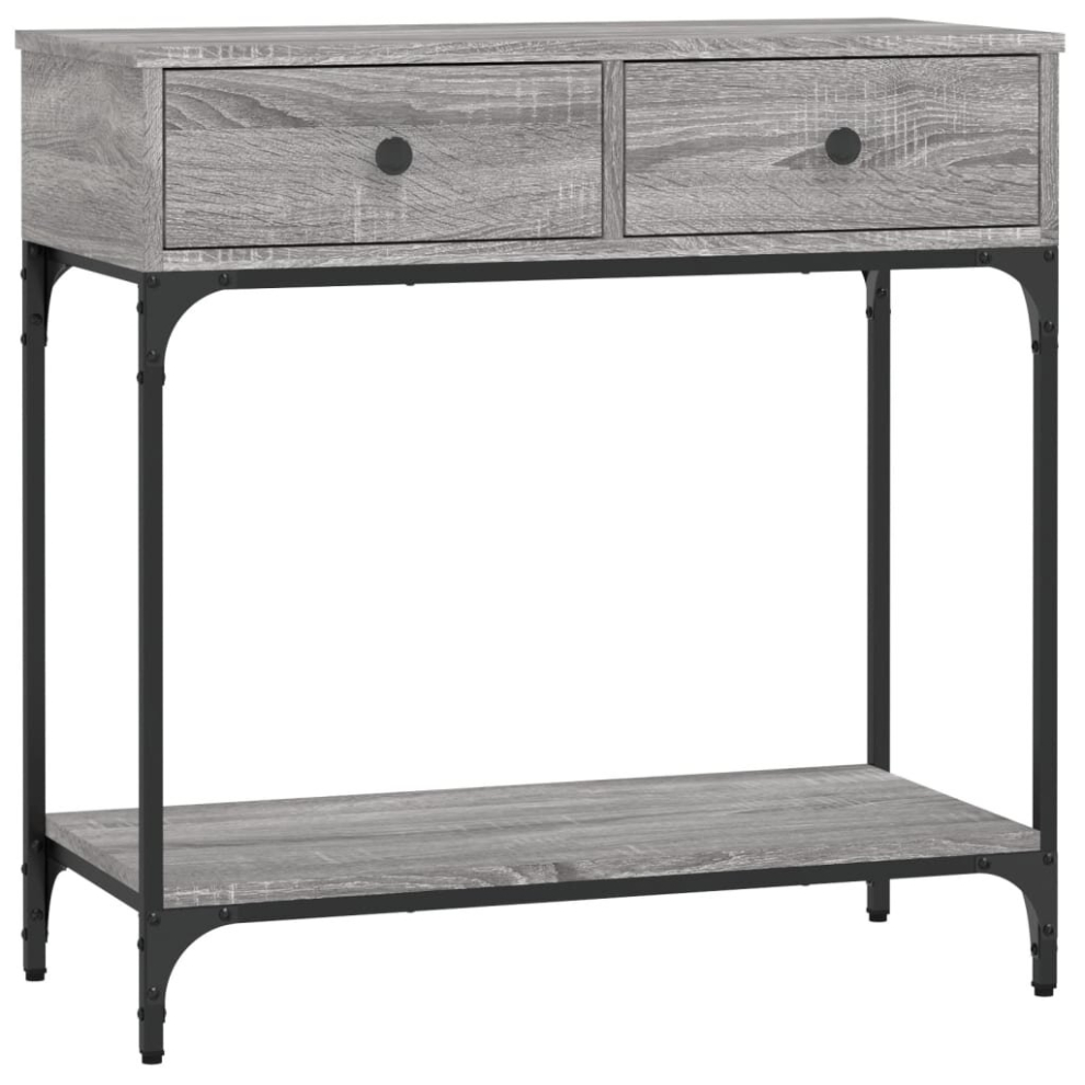 Vidaxl (Grey Sonoma, 75 X 34.5 X 75 Cm) Console Table Side End Table Couch Sofa Table Black Engineered Wood Black,Grey