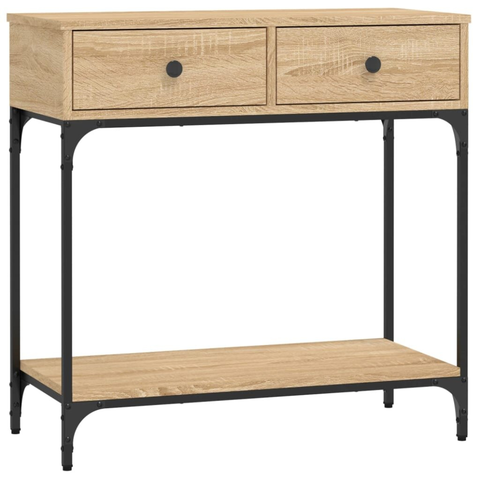 Vidaxl (Sonoma Oak, 75 X 34.5 X 75 Cm) Console Table Side End Table Couch Sofa Table Engineered Wood Black