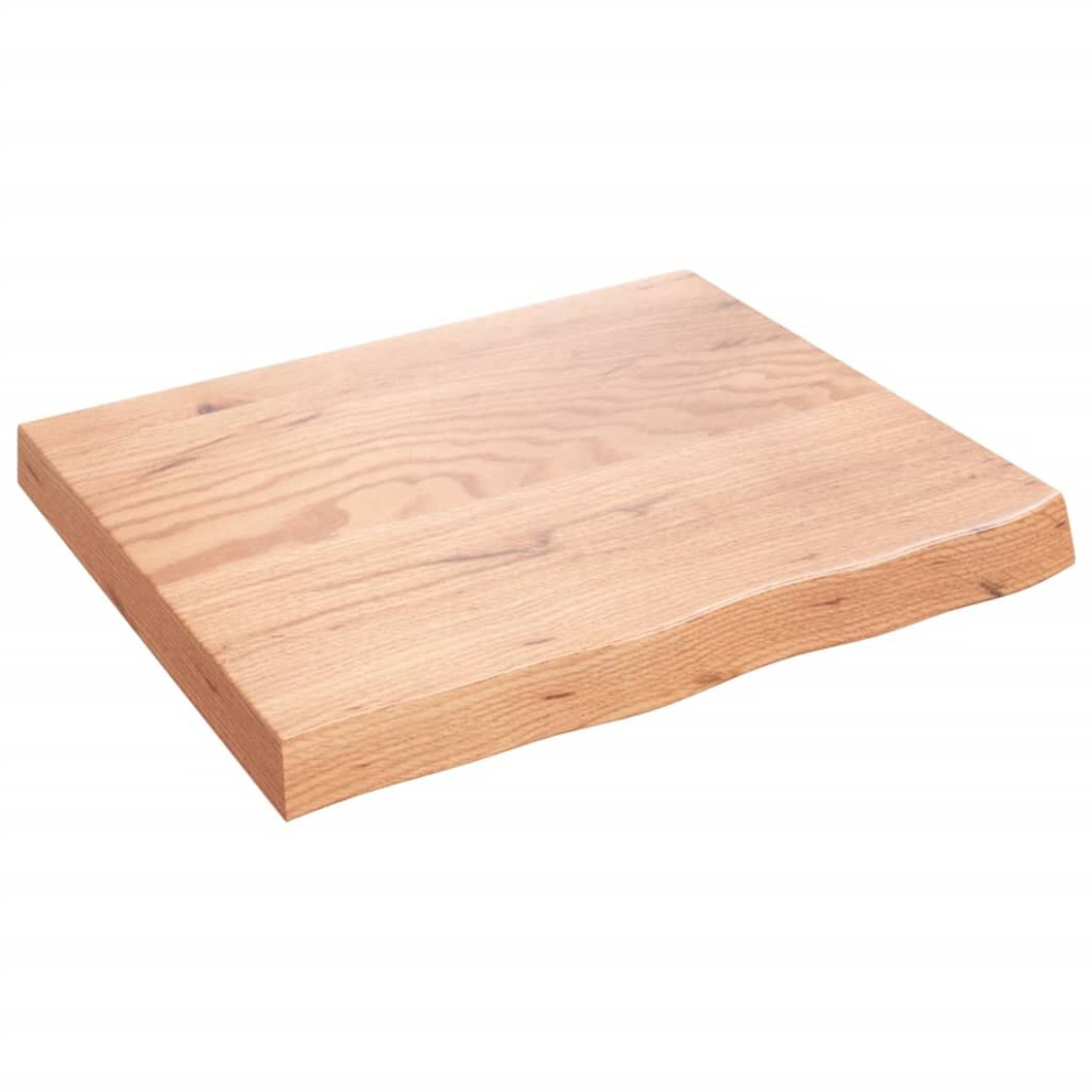 Vidaxl (Light Brown, 60 X 50 X 6 Cm) Table Top Wooden Desk Top Dining Table Top Untreated Solid Wood Oak
