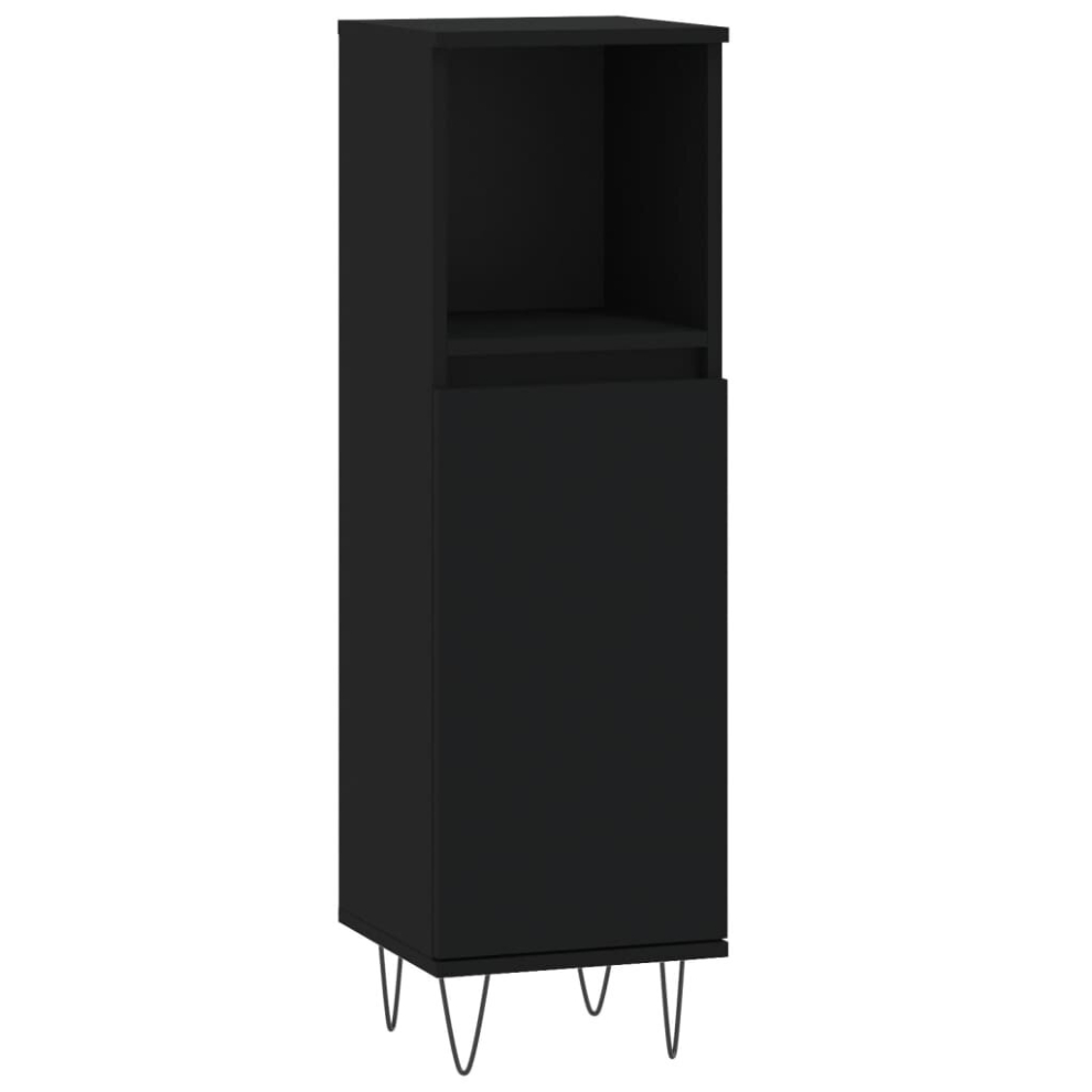 (black) vidaXL Bathroom Cabinet Vanity Unit Storage Cabinet Cupboard Engineered Wood