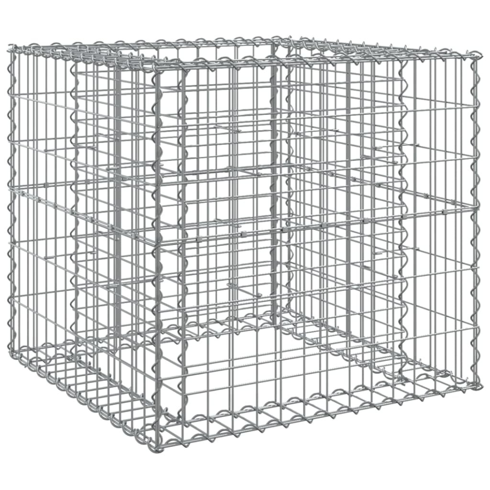 vidaXL Gabion Basket Gabion Wall Gabion Raised Bed Silver Galvanised Iron