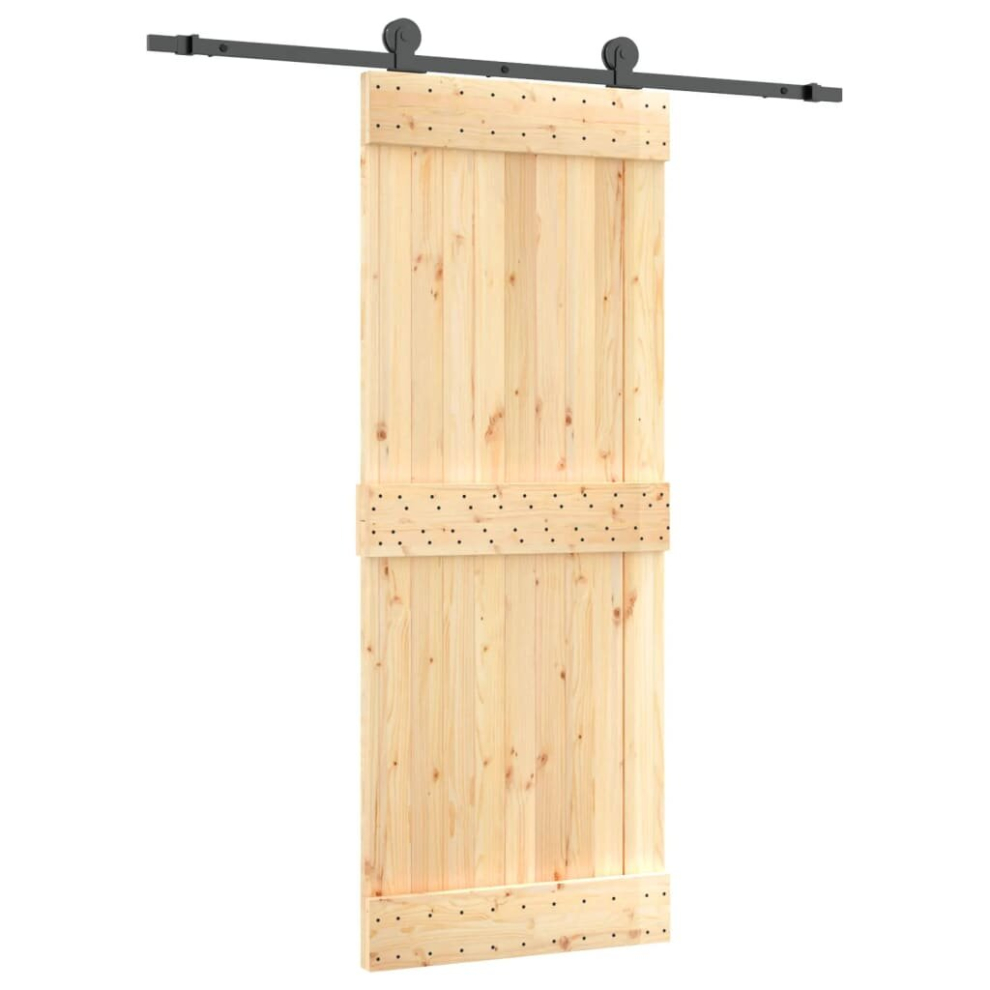 vidaXL Sliding Door with Hardware Set Interior Door Barn Door Solid Wood Pine