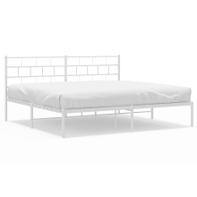 (with headboard, 180 x 200 cm) vidaXL Metal Bed Frame Bed Base with Headboard and Footboard White 107x203 cm