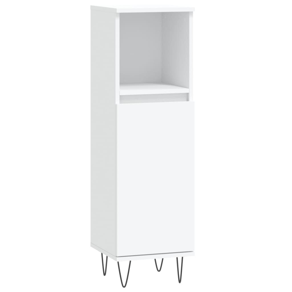 (white) vidaXL Bathroom Cabinet Vanity Unit Storage Cabinet Cupboard Engineered Wood