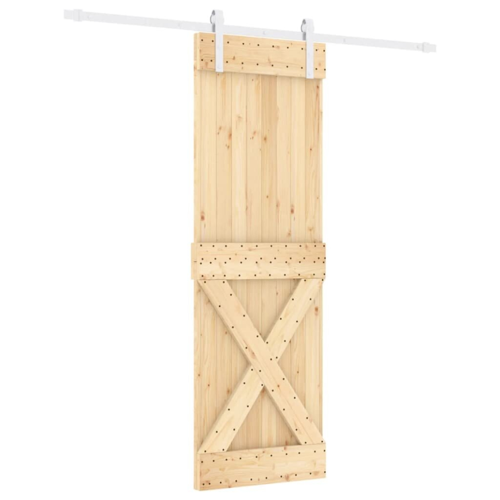 vidaXL Sliding Door Barn Door with Hardware Set Interior Door Solid Wood Pine