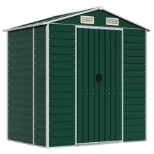 vidaXL Gerätehaus Grün 191x130x198 cm Verzinkter Stahl