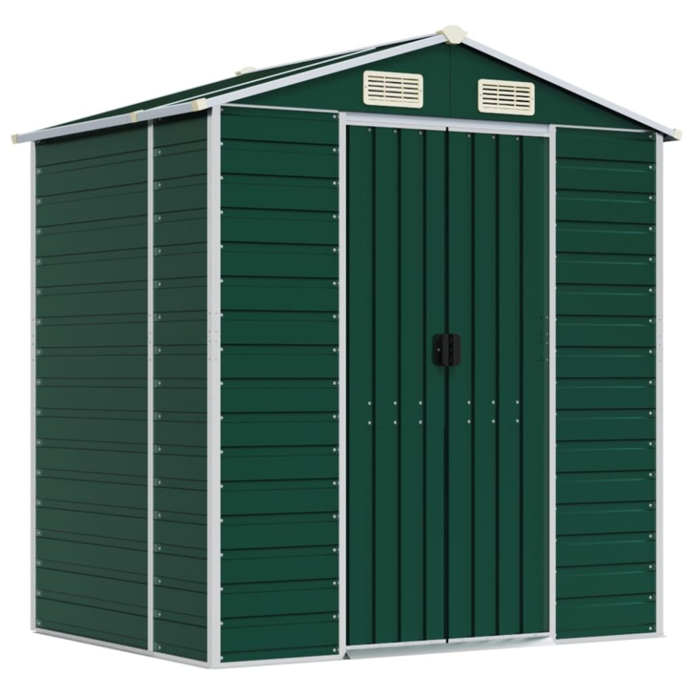 (green, 191 x 130 x 198 cm) vidaXL Garden Shed Outdoor Storage Shed Patio Yard Tool Shed Galvanised Steel