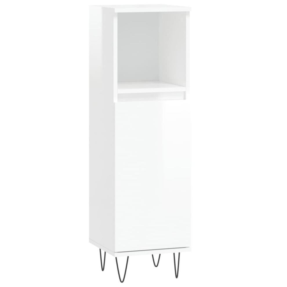 (high gloss white) vidaXL Bathroom Cabinet Vanity Unit Storage Cabinet Cupboard Engineered Wood