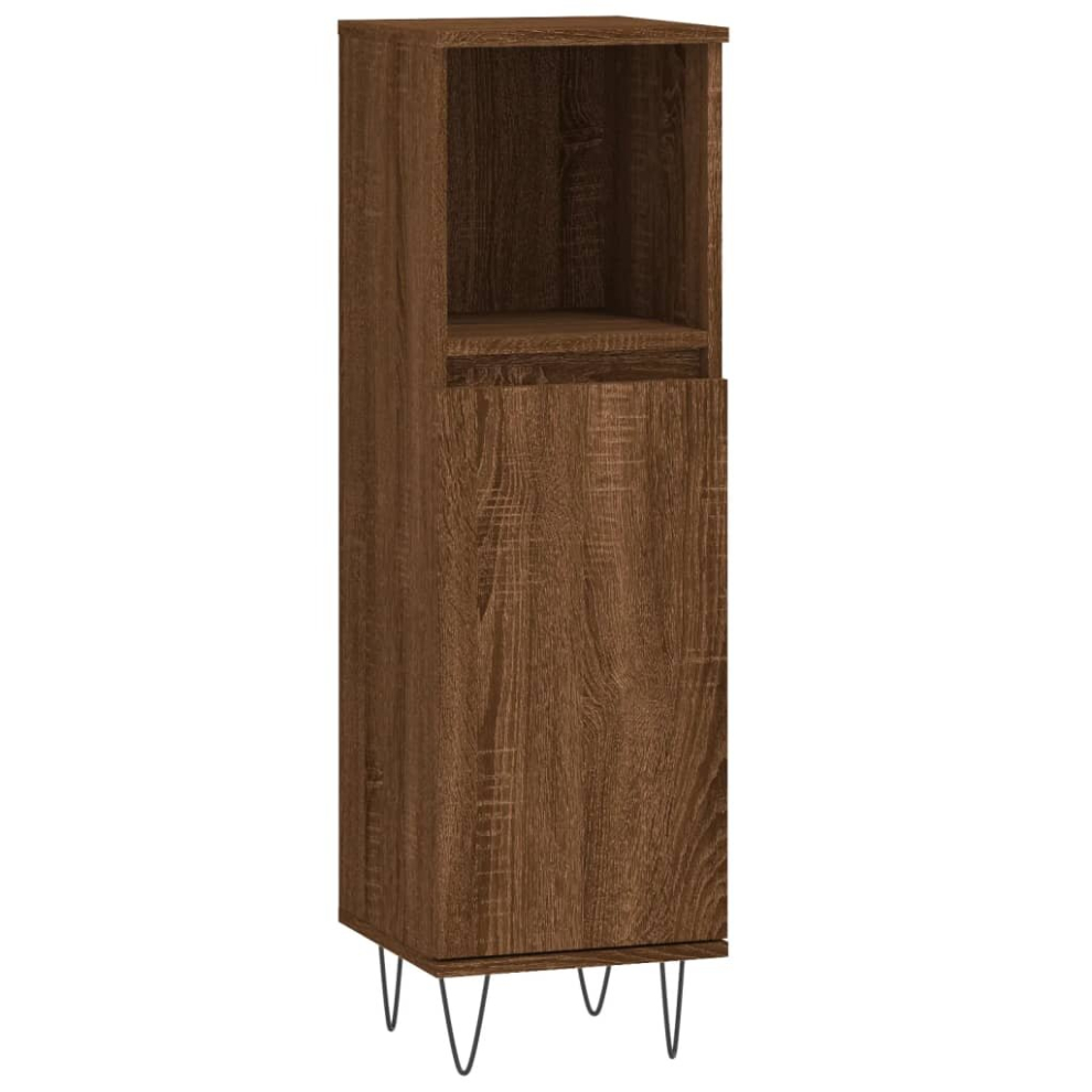 (brown oak) vidaXL Bathroom Cabinet Vanity Unit Storage Cabinet Cupboard Engineered Wood