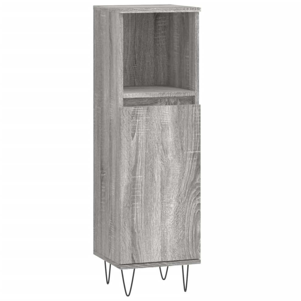 Vidaxl (Grey Sonoma) Bathroom Cabinet Vanity Unit Storage Cabinet Cupboard Engineered Wood