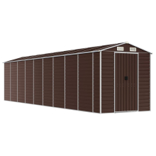 (brown, 191 x 810 x 198 cm) vidaXL Garden Shed Outdoor Storage Shed Patio Yard Tool Shed Galvanised Steel